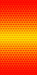 Red orange yellow halftone triangles pattern. Abstract geometric gradient background. Vector illustration.