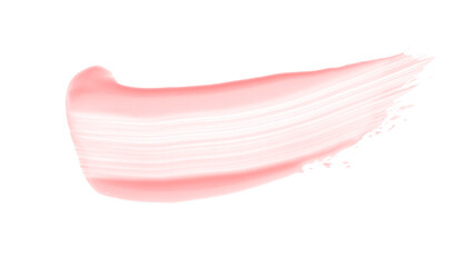 Abstract acrylic pink color smear brush stroke. Isolated on white background.