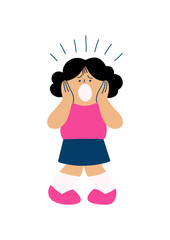 Scared gesture illustration