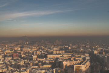 Obraz premium view of the city at sunset