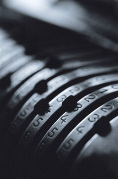 Close-Up of Antique Adding Machine