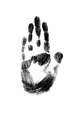 Handprint black png..Taken to compare fingerprints.