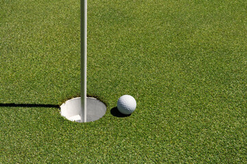 Close-up of Gimme Ball on Golf Green, Palo Alto, California, USA