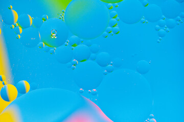 Fototapeta premium Bright abstract, multicolored background with oil circles.