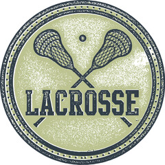 Lacrosse Team Sports Vintage Style Stamp