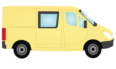 Yellow mini van. vector illustration