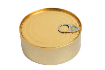 Can of canned food white background.