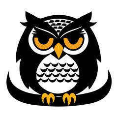 Owl. Vector illustration isolated on white background. Symbol of wisdom.