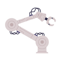Robotic Arm with Joints for Industrial Work as Future Technology Device Vector Illustration