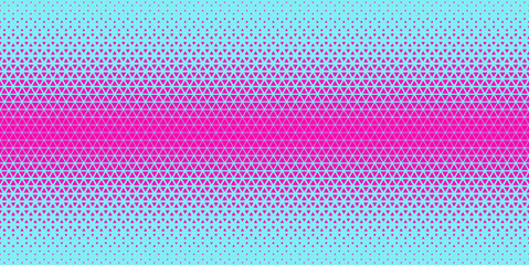 Pink blue halftone triangles pattern. Abstract geometric gradient background. Vector illustration.