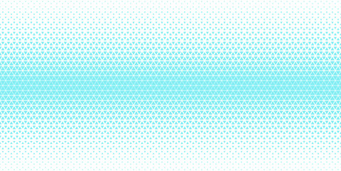 White blue halftone triangles pattern. Abstract geometric gradient background. Vector illustration.