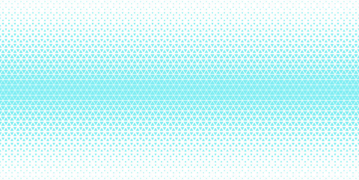 White blue halftone triangles pattern. Abstract geometric gradient background. Vector illustration.