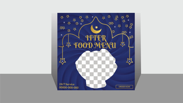 Vector and modern social media ifter food design template