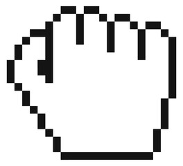 Fist icon. Fight sign in pixel style. Uprising hand gesture