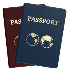 Passports icon. Realistic international identity document cover