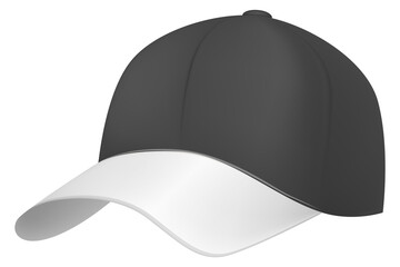 Black baseball cap. Sport hat blank mockup