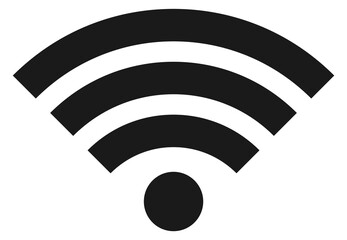 Wireless signal icon. Black wi-fi spot symbol