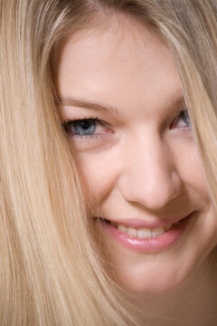 Close-Up of Blond Woman's Face