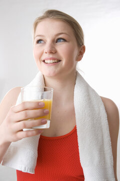 Woman with Glass of Juice