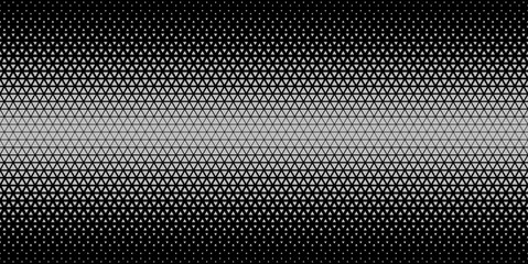 Black gray halftone triangles pattern. Abstract geometric gradient background. Vector illustration.