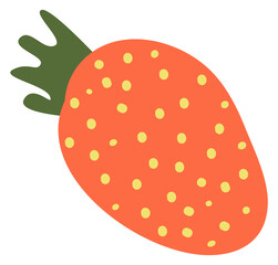 Strawberry icon. red ripe summer berry doodle