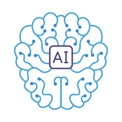 Brain Artificial Intelligence as Future Nano Technology Vector Illustration