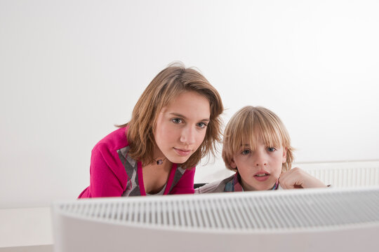 Teenagers using Computer