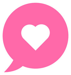 Social media message with pink heart. Like comment