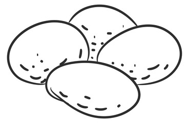 Potatoes doodle icon. Raw vegetable. Food cooking ingredient