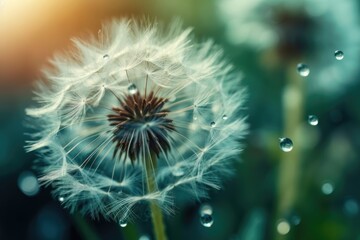 Closeup of dandelion on natural background. AI generated