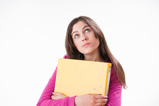 Portrait of Girl Holding School Books