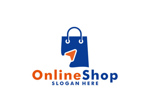 shop logo, Online Shop logo designs template, Shopping bag logo symbol icon, shop Logo template