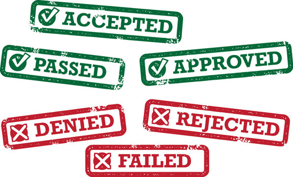 Approval and Denied Rubber Stamp Set