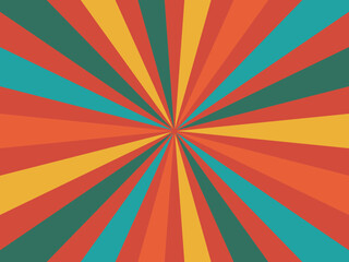 Retro background with colorful rays or lines in the middle. Sunburst or sun burst retro background. Eps 10