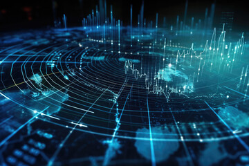 Fototapeta premium futuristic data background for business themes created with Generative AI technology