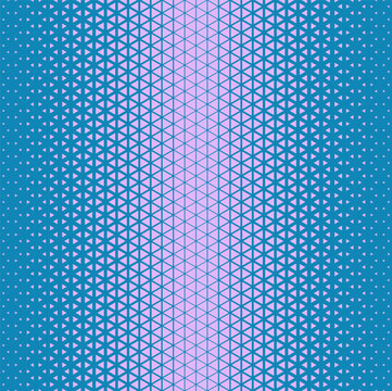 Purple blue halftone triangles pattern. Abstract geometric gradient background. Vector illustration.
