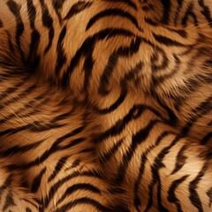 Fototapeta na wymiar Unleash your wild side with a seamless tiger skin pattern. Perfect for fashion, home decor, and accessories. AI Generation
