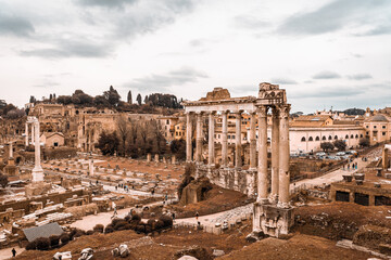 Fototapeta na wymiar Forum Romanum in Rom, Italien