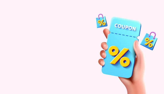 Coupon special voucher percentage, Check banner special offer. Vector