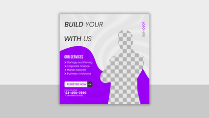 Digital business marketing banner for social media post vector template 