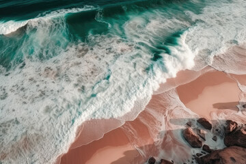 Fototapeta na wymiar beach and sea created with Generative AI technology