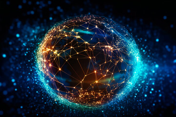 Obraz premium Exploring the Future of Internet Business with Blockchain and IoT. Generative AI