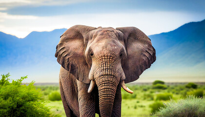 Fototapeta na wymiar Elephant in the Natural World. .Generative AI