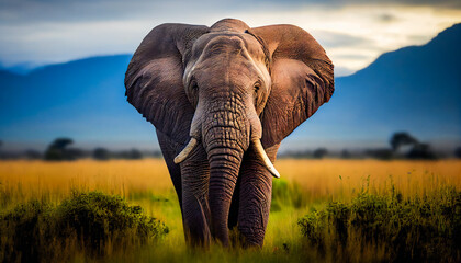 Obraz na płótnie Canvas Elephant in the Natural World. .Generative AI