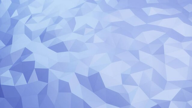 Abstract 3d animation, light looped background. geometric low poly surface, blue, purple colors. polygonal triangle shapes. Animated stock motion design, minimalistic modern style.