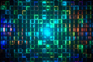 Modern Mosaic. Glass Mirage.  Gleaming Glass . Generative AI