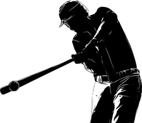 baseball player hitting silhouette