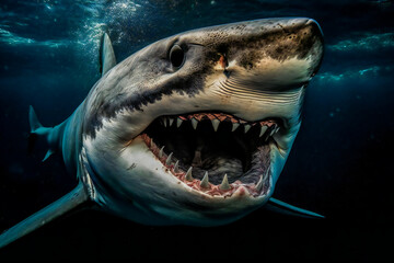 Terrifying shark ready to attack . Generative AI