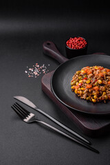 Delicious veggie salad with canned tuna and mexican vegetable mix