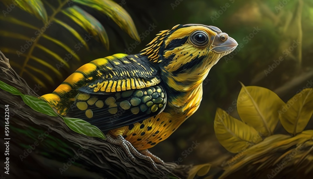 Poster an everyday goldenback in kaeng krachan generative ai